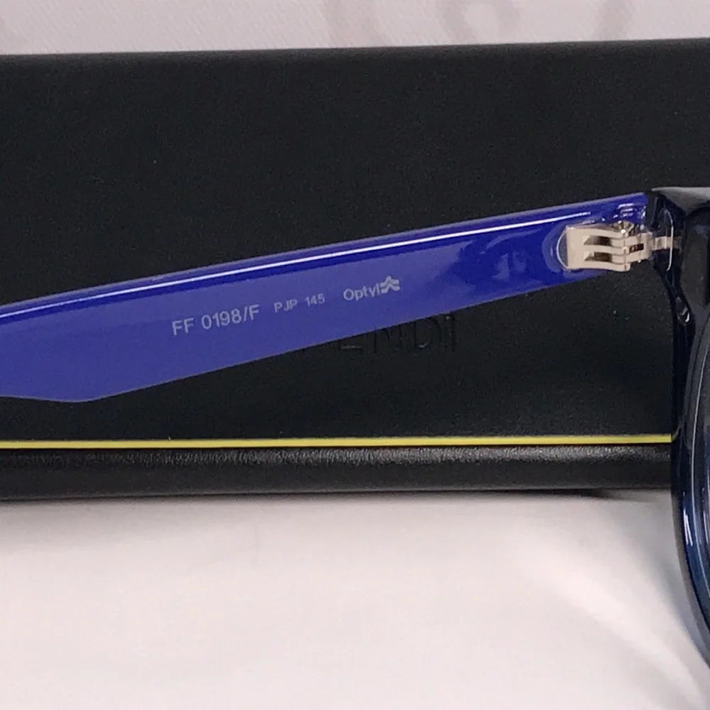 New Authentic Fendi FF0198/F PJP Blue Round Eyeglasses